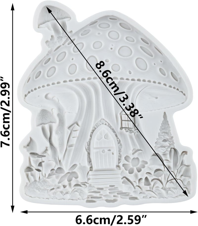 TAOXIBEI Fairy Mushroom House Silicone Mold Mushroom House Polymer Clay Molds for DIY Crafts Epoxy Resin Casting Air Dry Polymer Clay Plaster Jewelry Making - Image 2